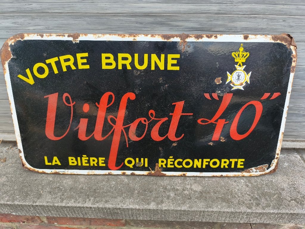 plaque emaille la biere vilfort 40, Collections, Enlèvement ou Envoi