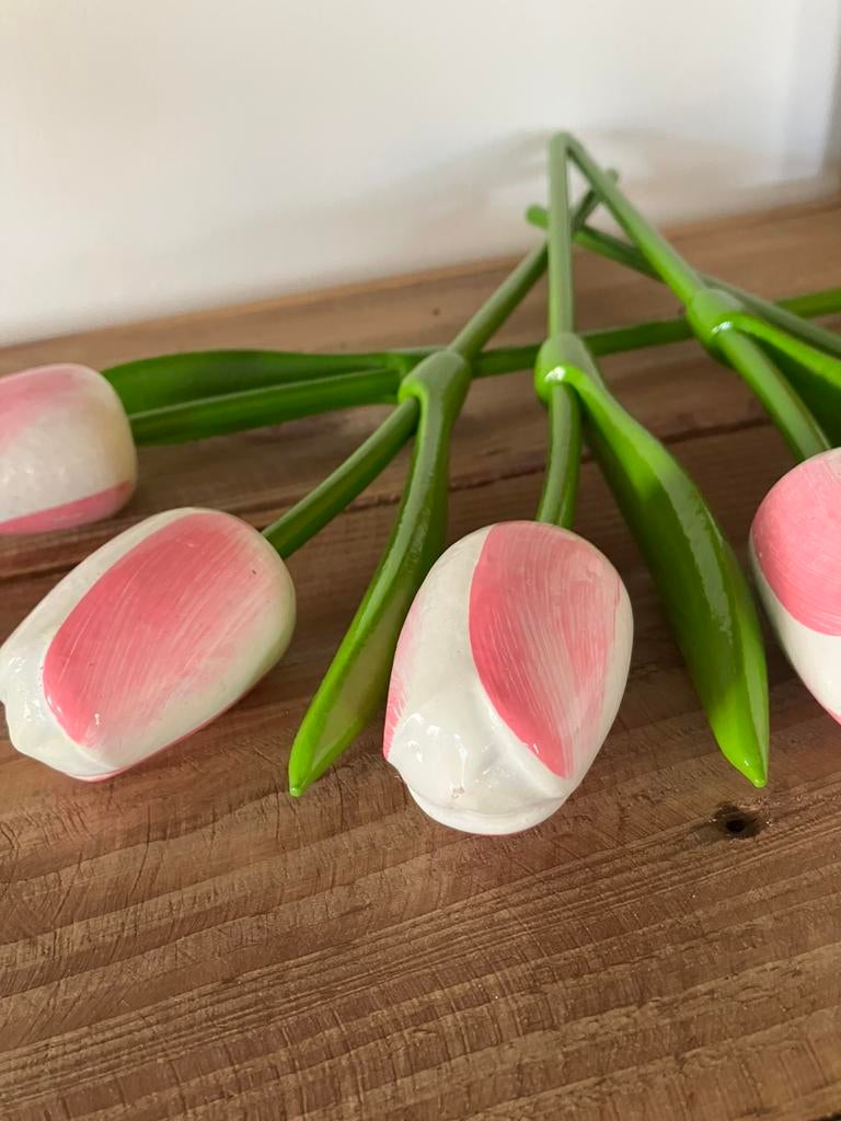 Set van 5 houten tulpen nieuw, Enlèvement ou Envoi