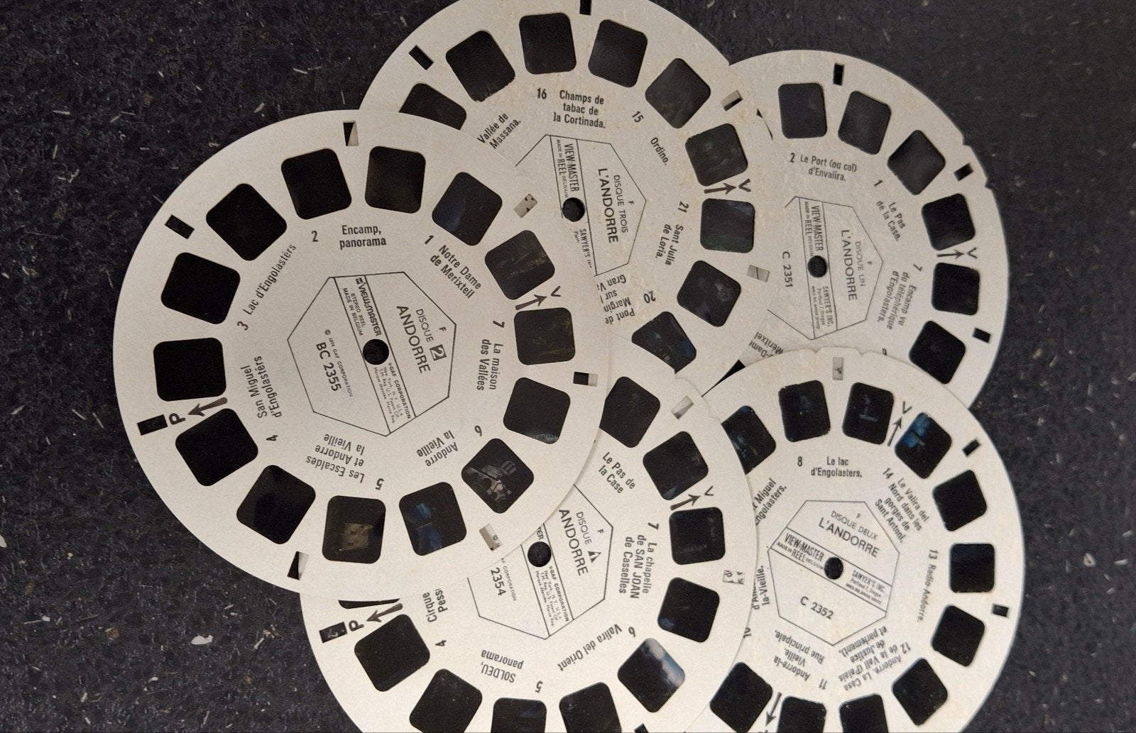 Lot 5 schijfjes View-Master Viewmaster Andorra, Ophalen of Verzenden, Zo goed als nieuw