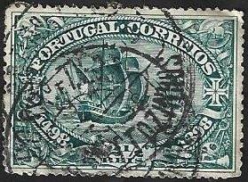1 Postzegel Portugal 1898 Ontdekking zeeroute naar India (I), Ophalen of Verzenden, Portugal, Gestempeld