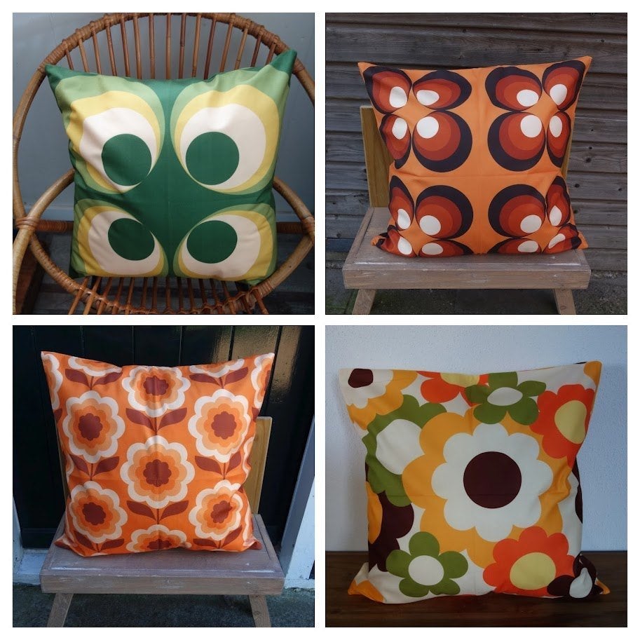 Retro vintage stijl kussenhoezen 45 x 45 cm diverse modellen, Huis en Inrichting, Woonaccessoires | Kussens, Nieuw, Dubbelzijdig