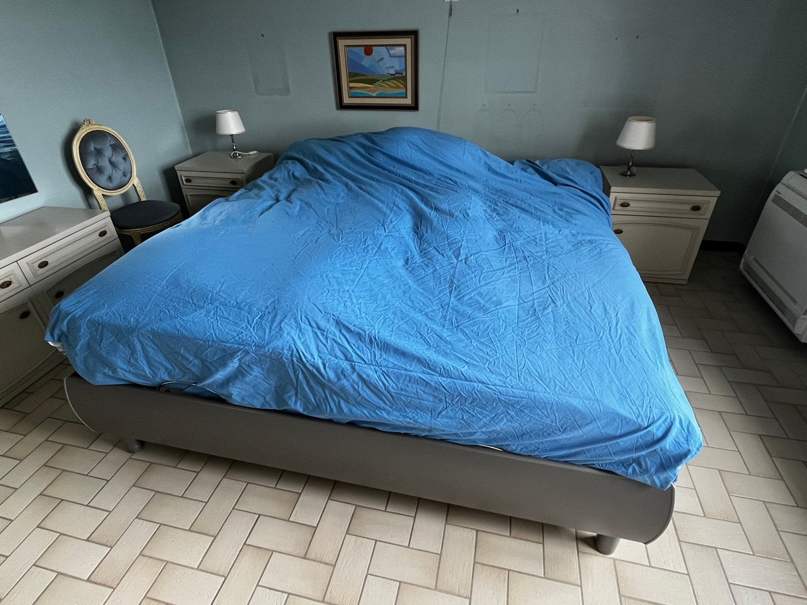 Boxspring Ergosleep met 2 matrassen, Ophalen, Gebruikt, 210 cm, Tweepersoons