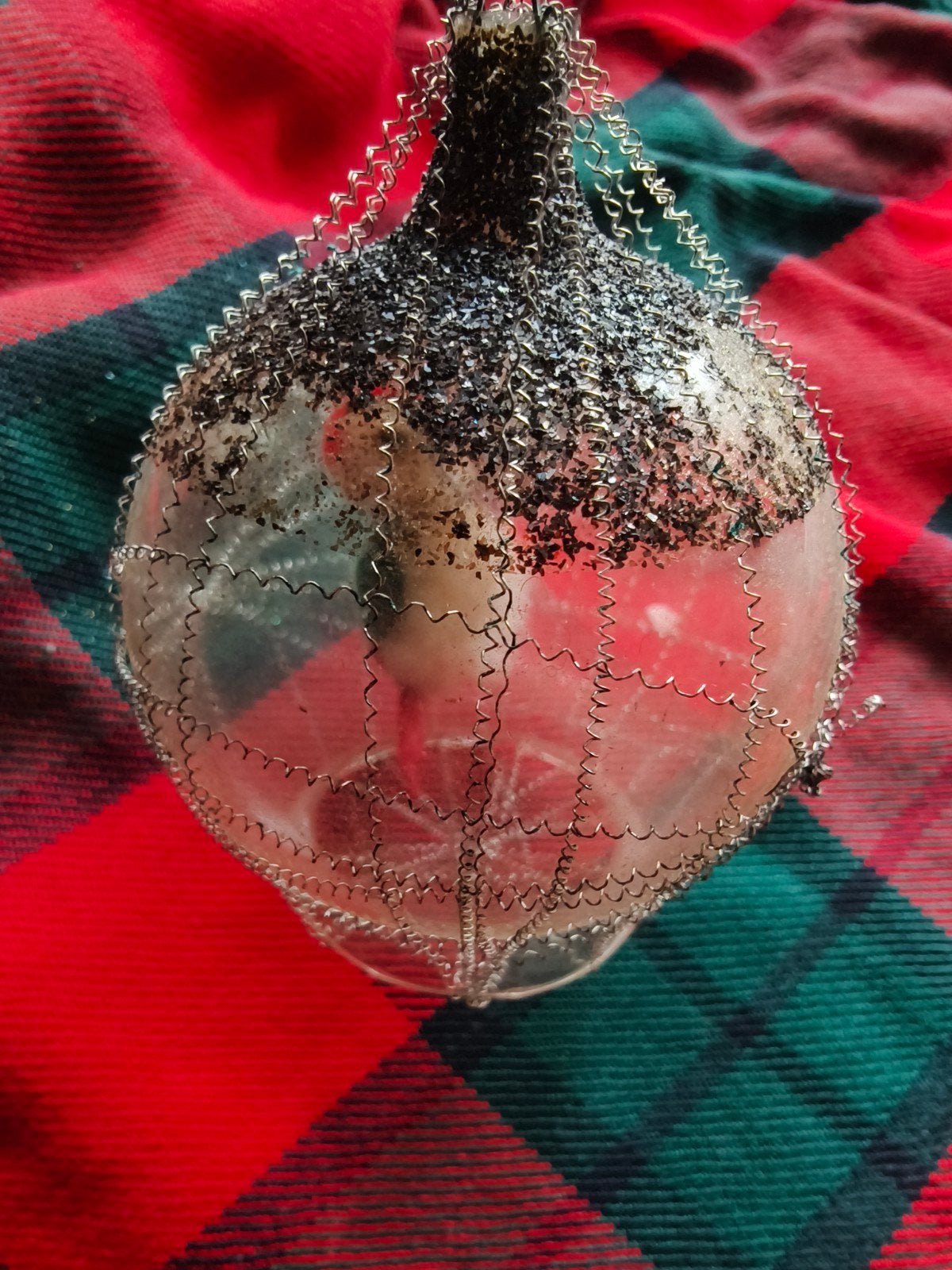 vintage kerstbal, vogel in kooi, Verzenden, Zo goed als nieuw