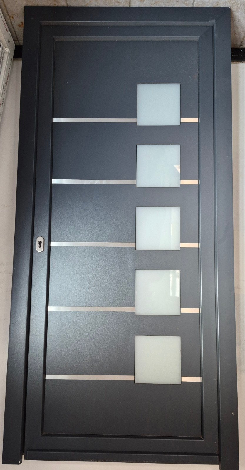 porte extérieur Aluplast gris anthracite neuf, Bricolage & Construction, Neuf, Porte extérieure, Verre, Enlèvement