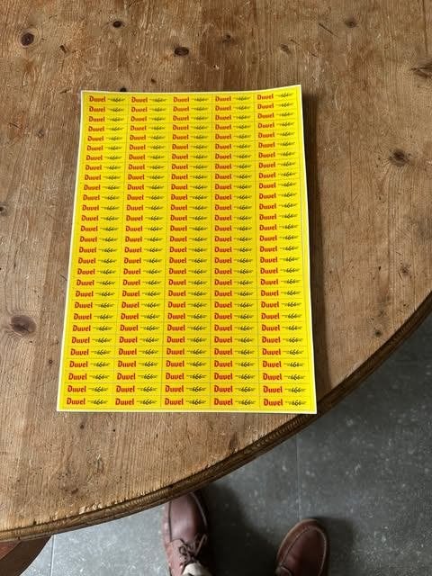 Duvel 6,66 sticker blad, Ophalen, Nieuw, Reclamebord, Plaat of Schild, Duvel