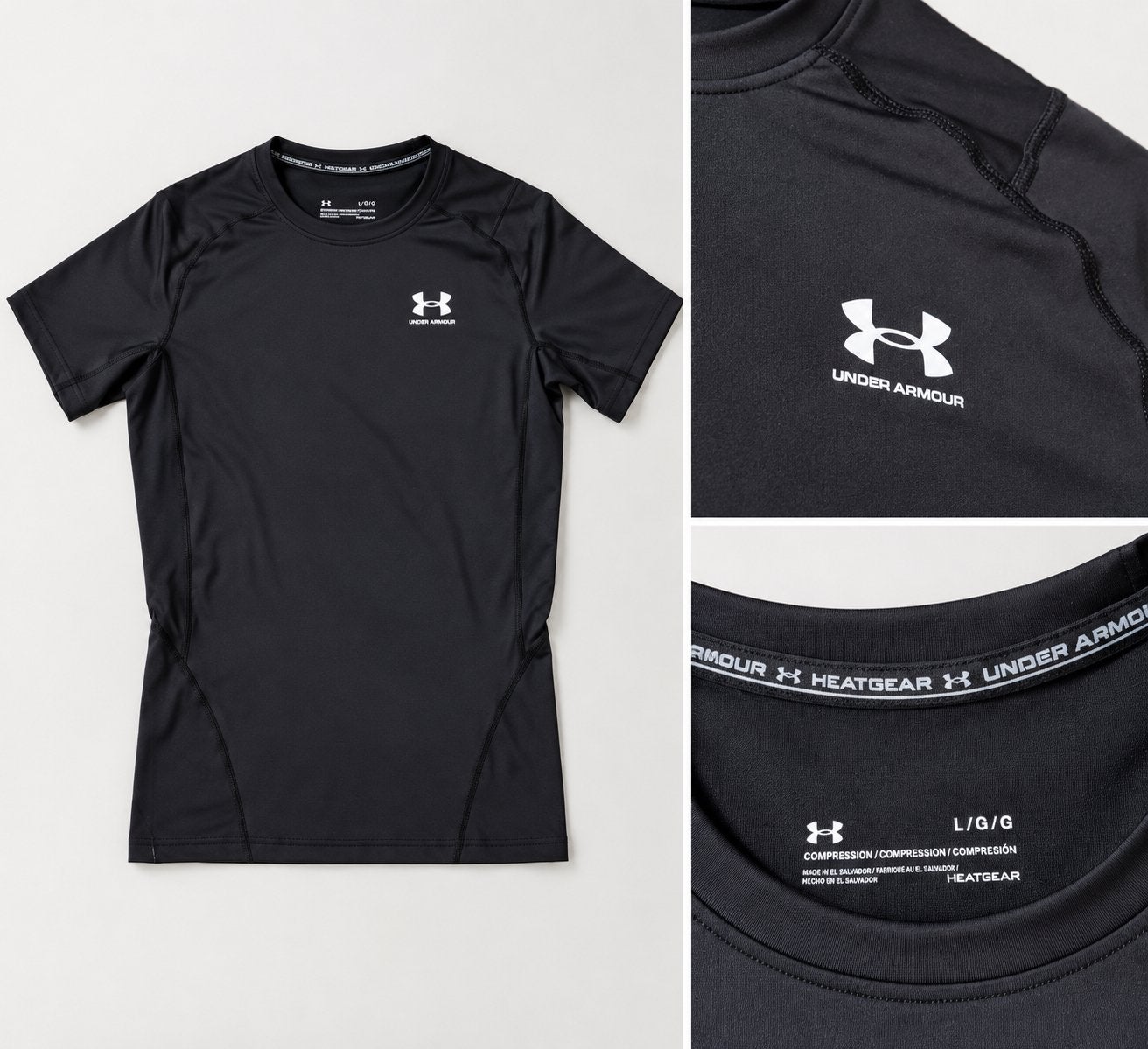 Under Armour HeatGear Compressieshirt Zwart Maat L, Ophalen of Verzenden, Zo goed als nieuw, Maat 52/54 (L), Wit