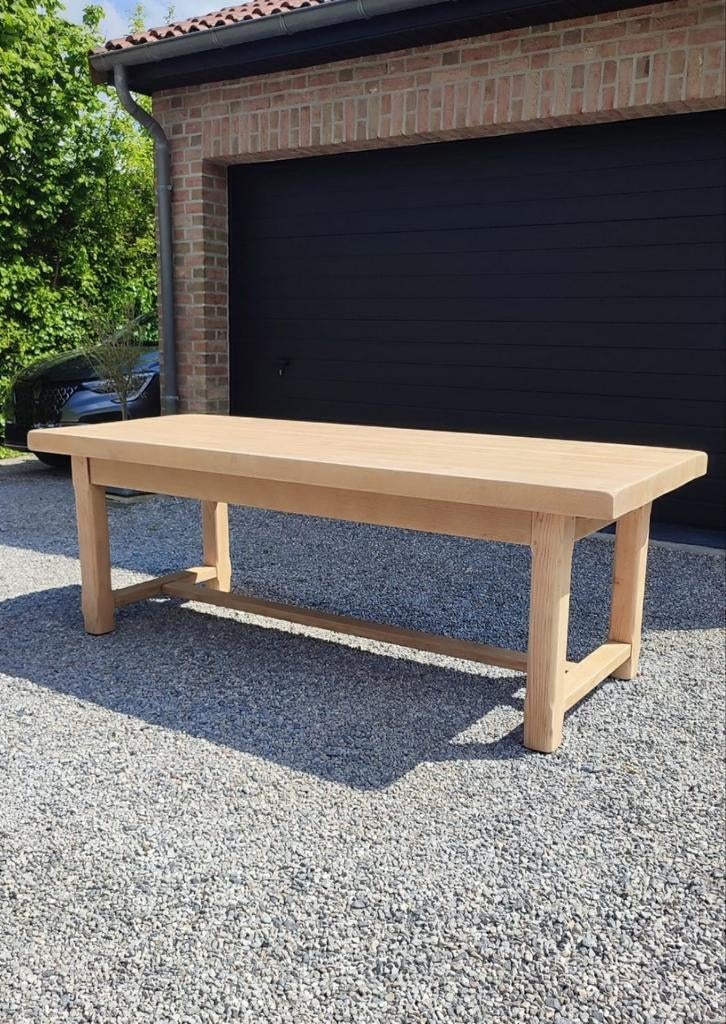 Grande table de ferme chêne massif avec rallonges, Maison & Meubles, Enlèvement, Chêne