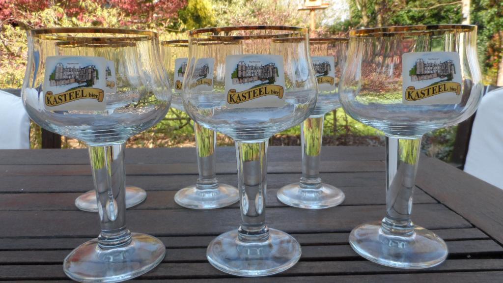 Kasteel bierglazen, Ophalen, Nieuw, Bierglas