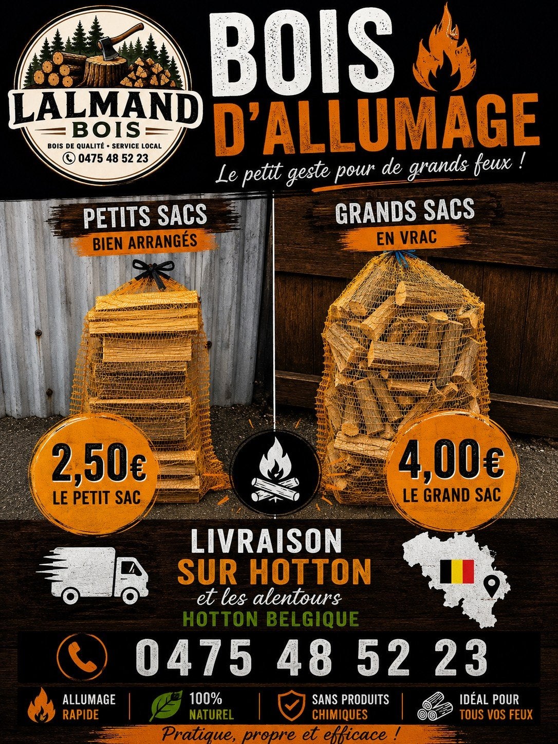 Bois d'allumage, Enlèvement, Autres essences de bois