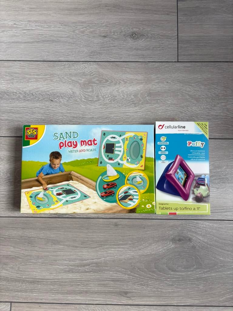 Speelpakketje zandspeelmat en tablethoesje, Kinderen en Baby's, Ophalen, Nieuw, Jongen of Meisje