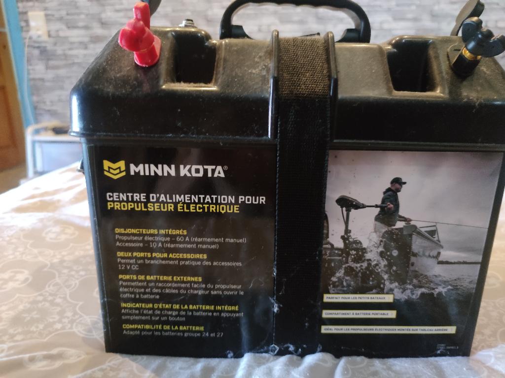 Minn kota  accubak met zekering en gel accu 60 ah, Ophalen