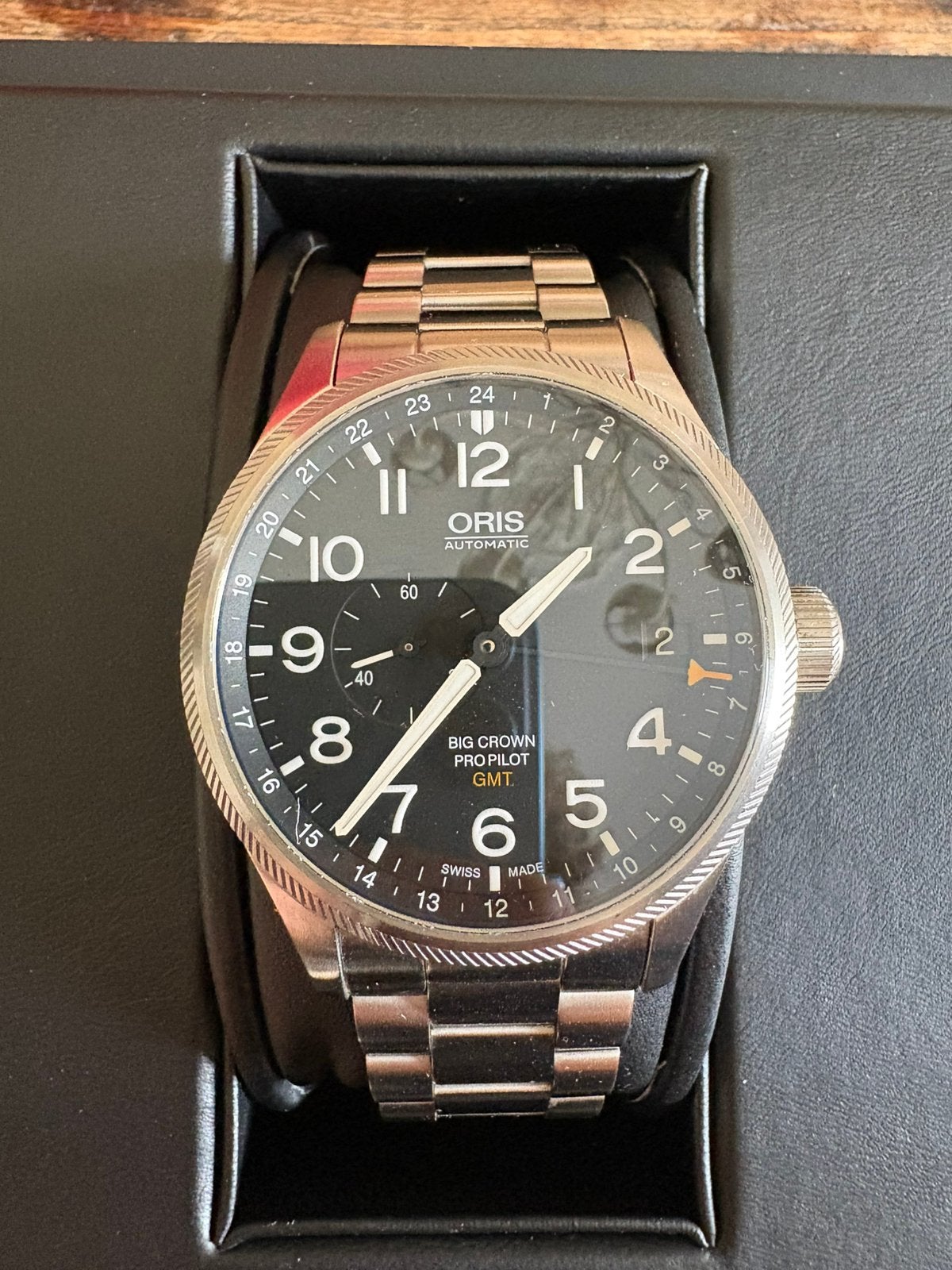 Oris Big Crown ProPilot GMT Small Second, Handtassen en Accessoires, Horloges | Heren, Overige merken, Staal, Polshorloge, Ophalen of Verzenden
