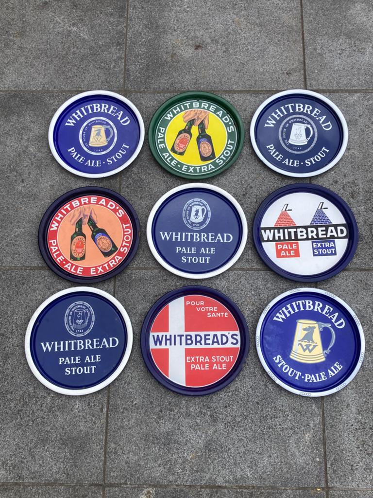 Lot van 9 verschillende emaille plateaus, Ophalen of Verzenden, Zo goed als nieuw