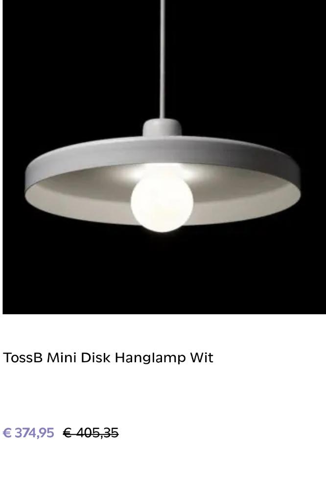 3x TossB Mini Disk Design hanglampen wit, Enlèvement, Comme neuf, Métal, 75 cm ou plus