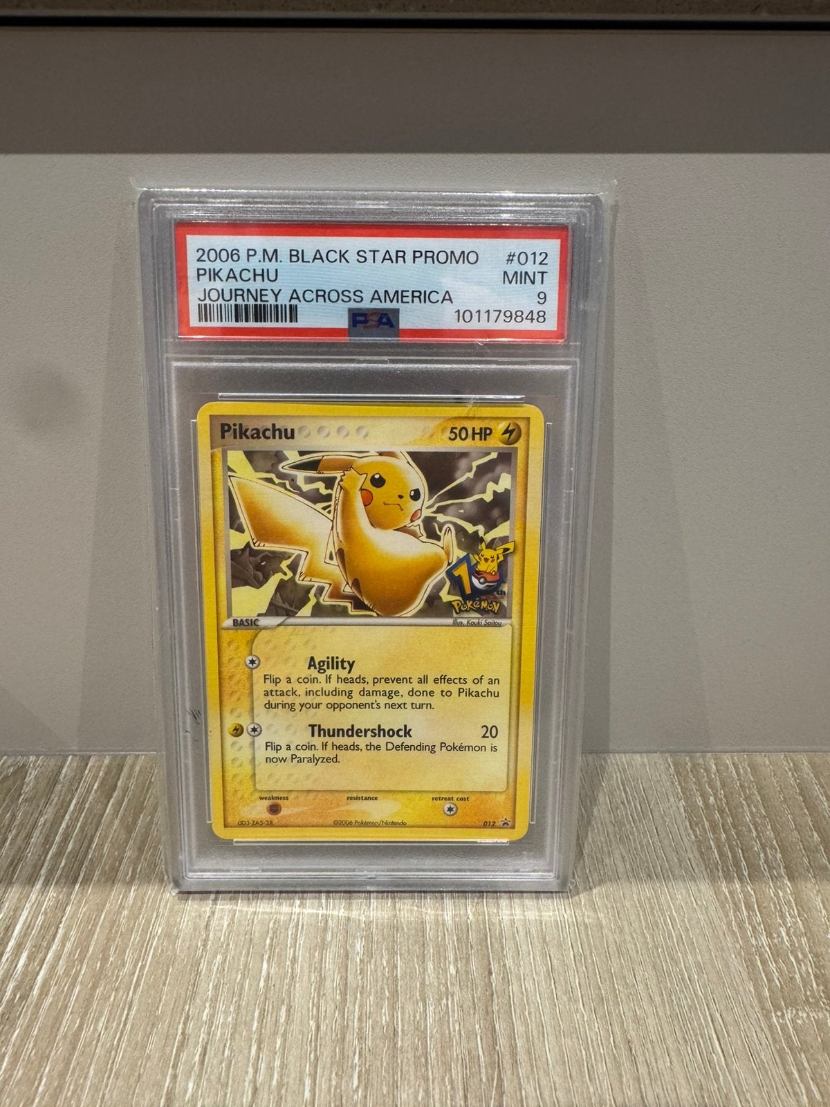 Pikachu [Journey Across America] #12 Pokemon Promo PSA9, Ophalen of Verzenden, Zo goed als nieuw