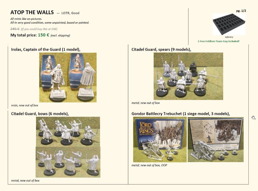 Atop the Walls (Good) ME SBG Games workshop, Enlèvement ou Envoi, Neuf, Le Seigneur des Anneaux, Figurine(s)