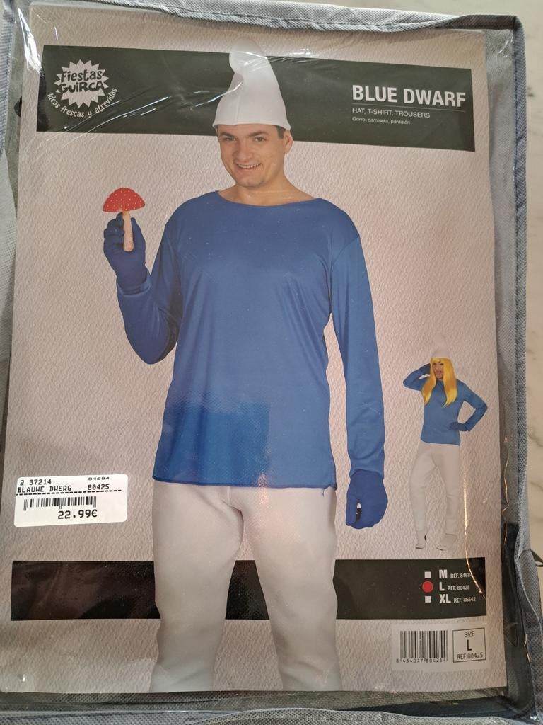 Smurf  , blauwe dwerg maat 52   54  Nieuw, Ophalen, Maat 52/54 (L)