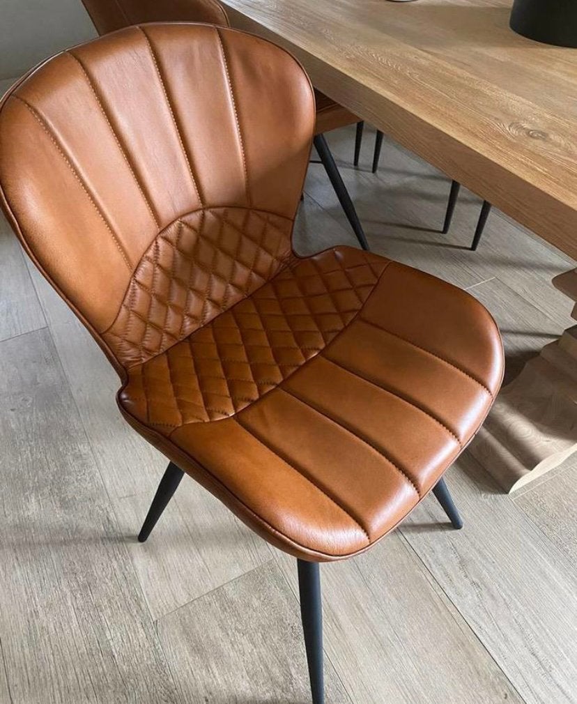 8 LEDER prachtige stoelen: PER STUK €130, Maison & Meubles, Chaises, Enlèvement, Comme neuf, Cuir
