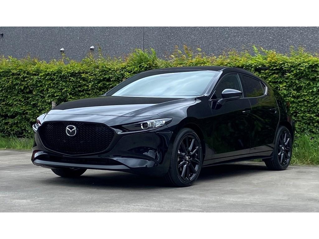 Mazda 3 Nagisa E-Skyactiv X 186pk, Auto's, Mazda, Automaat, Zwart, 137 kW, Zwart