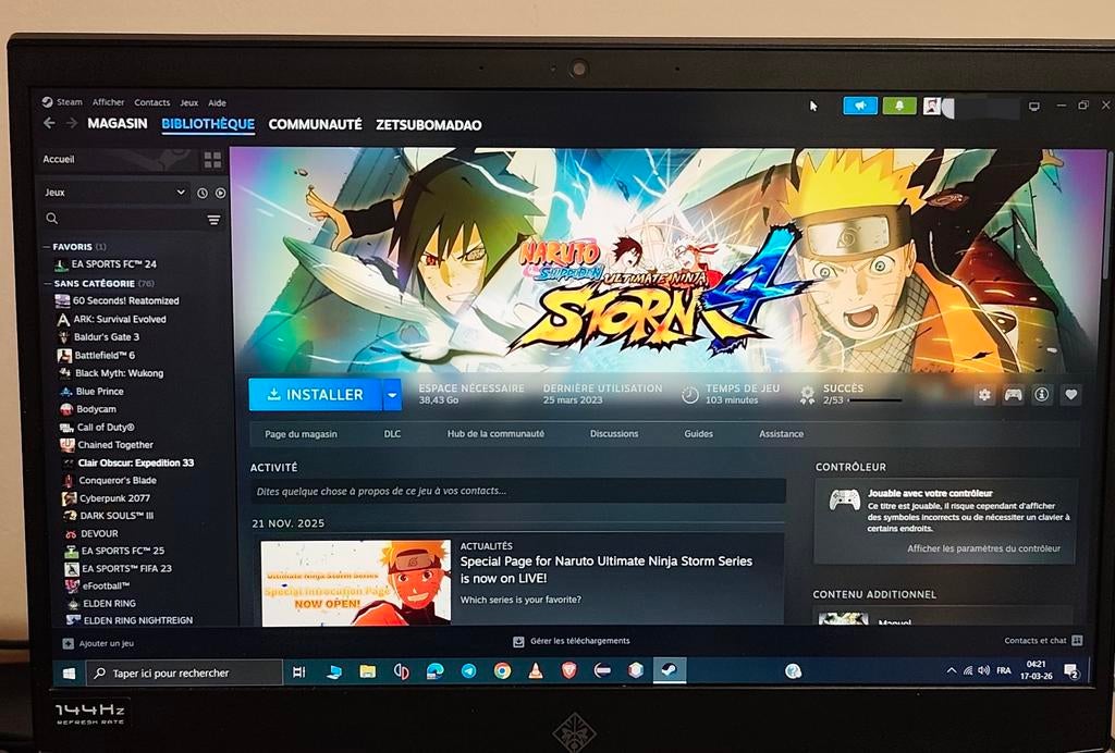 pc portable gamer 144Hz GTX 1660Ti et 16Go de ram (1,5 To), Comme neuf, Enlèvement, HP, Gaming