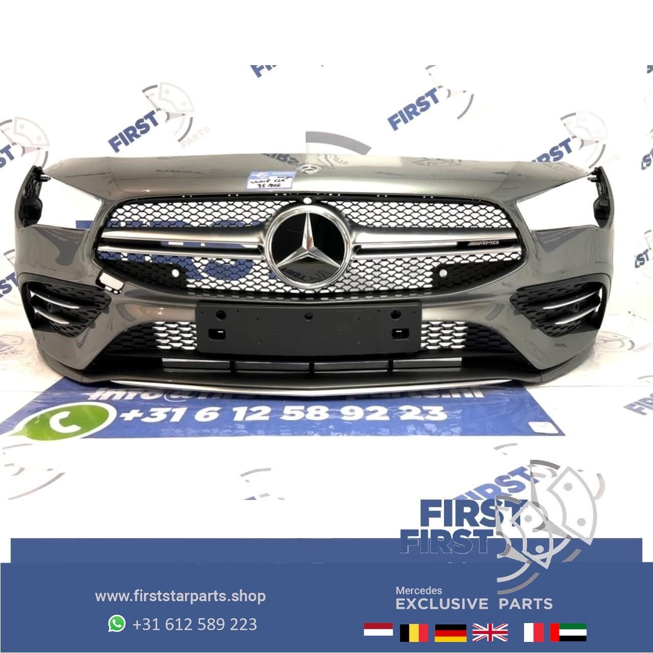 W118 C118 CLA 35 AMG VOORBUMPER GRIJS COMPLEET Mercedes 2018, Utilisé, -, Avant, -