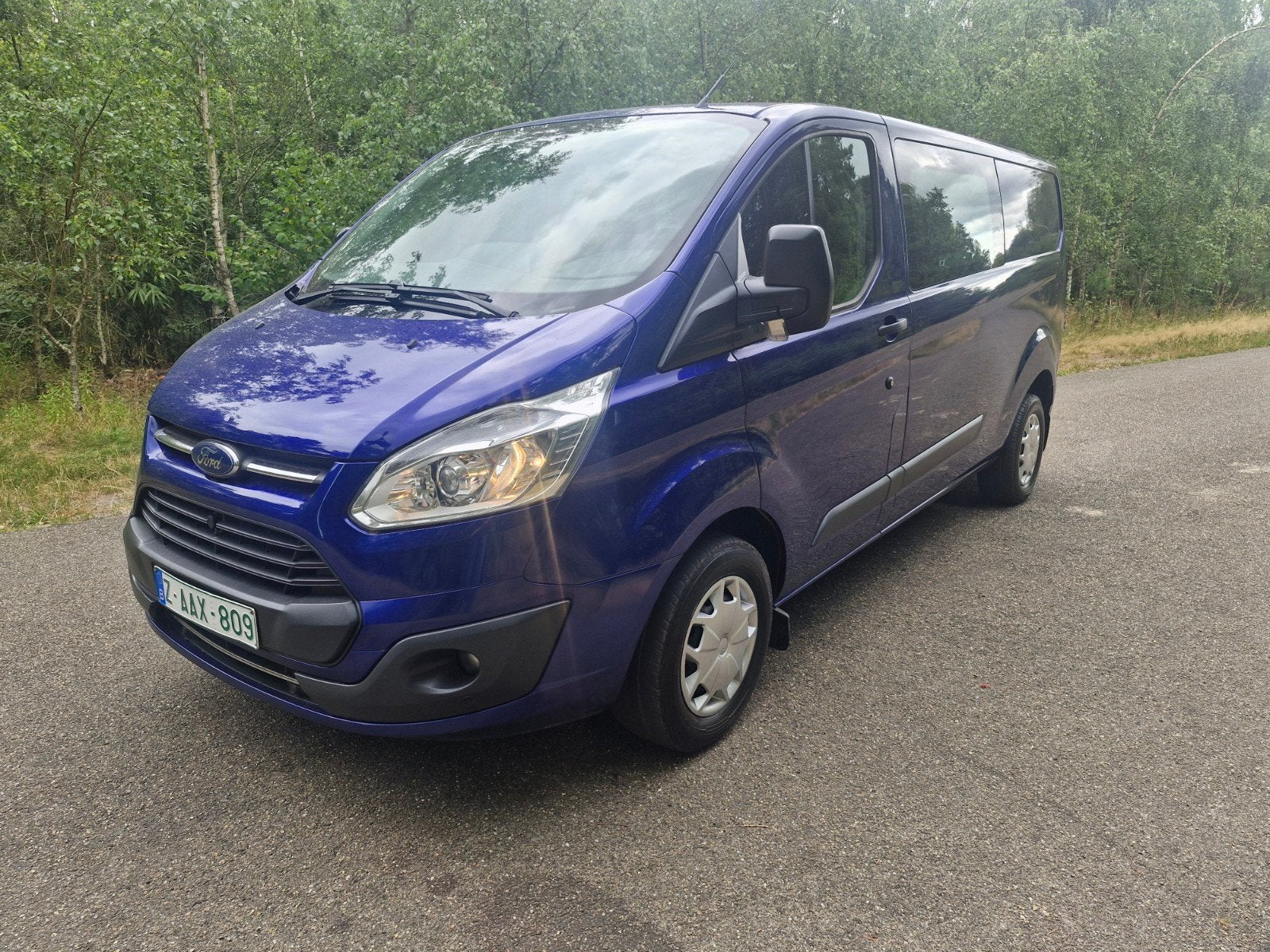 FORD TRANSIT 2.0 TDCI DUBBEL.CAB BJ 2017 5 PLACES EXPORT NL, 100 kW, Euro 6, Entreprise, Noir