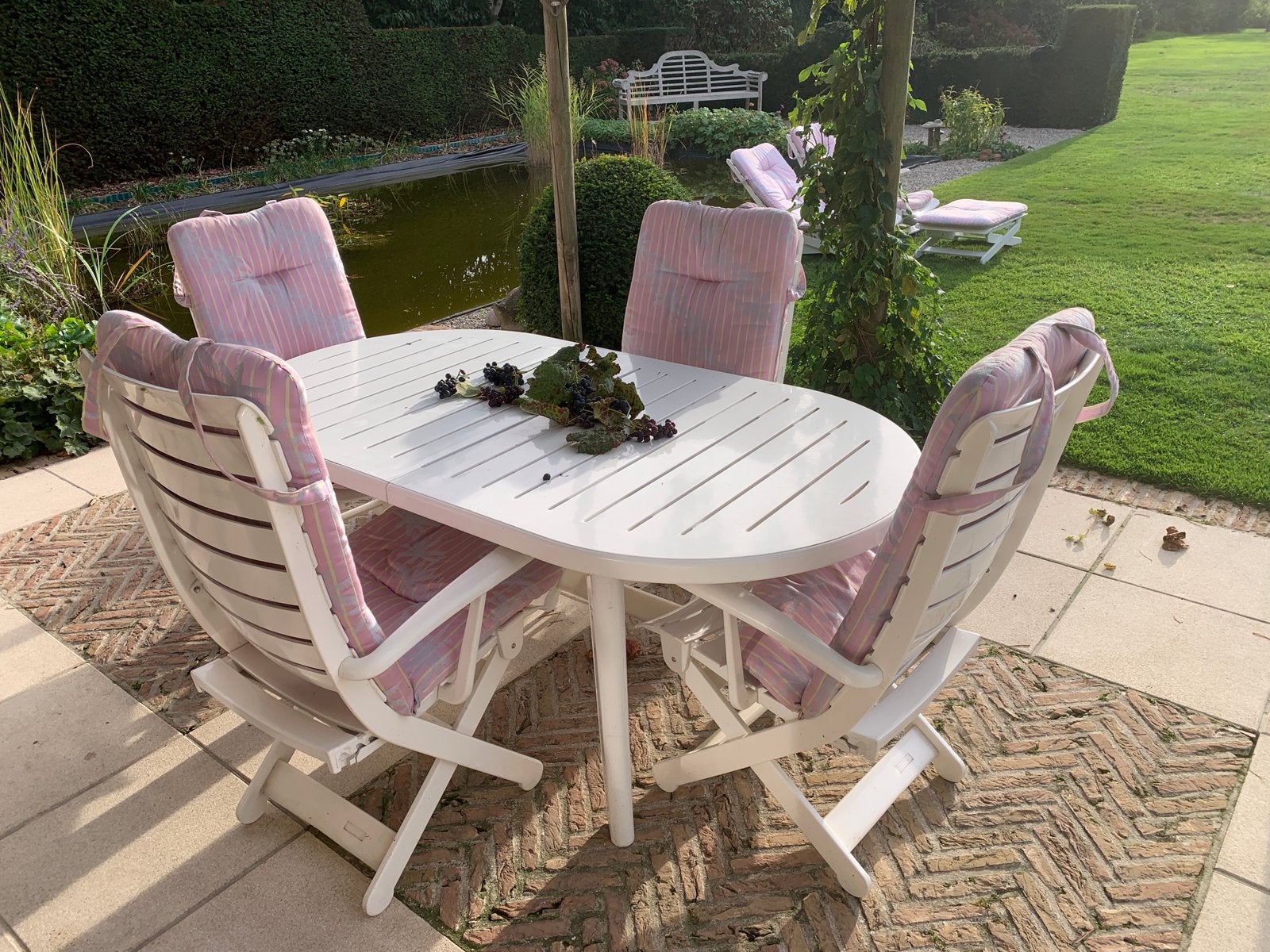 Tuinset 6 personen, Tuin en Terras, Ophalen, Kunststof, Gebruikt, 6 zitplaatsen