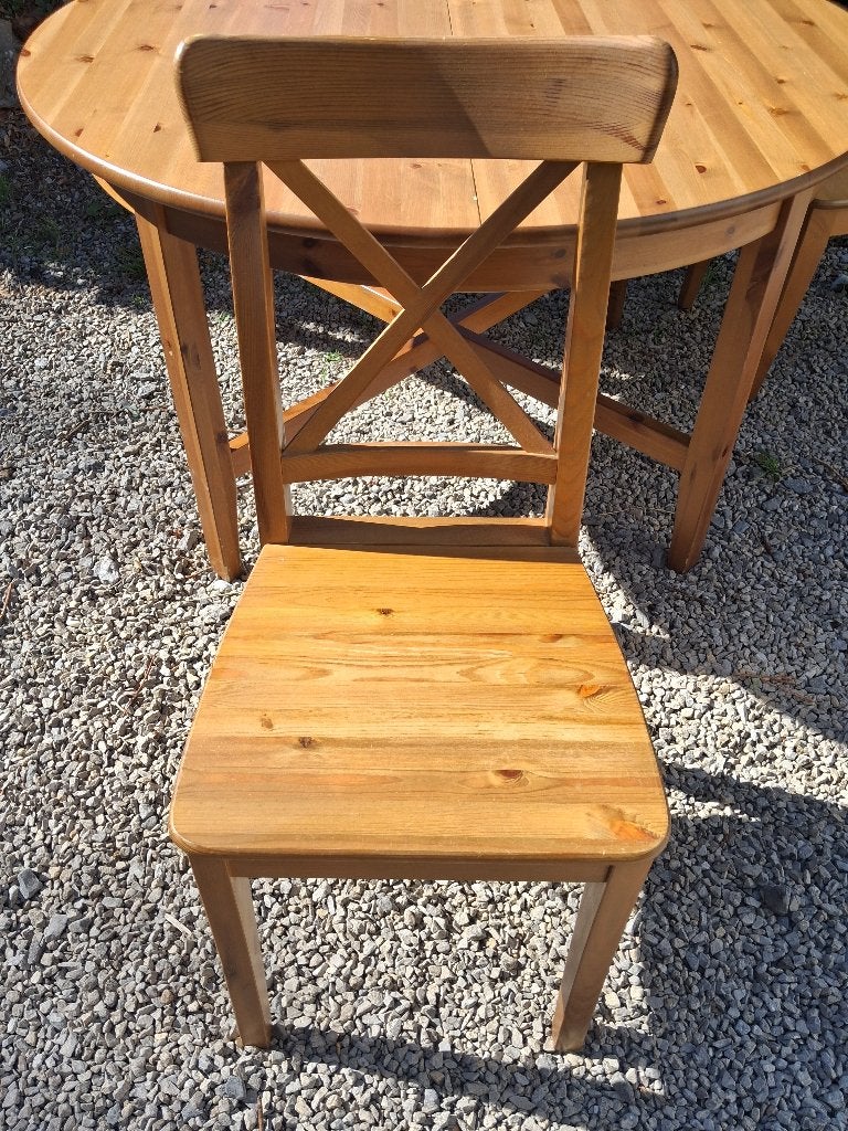 table+4 chaises, Maison & Meubles, 100 à 150 cm, Quatre personnes, Rond, Enlèvement