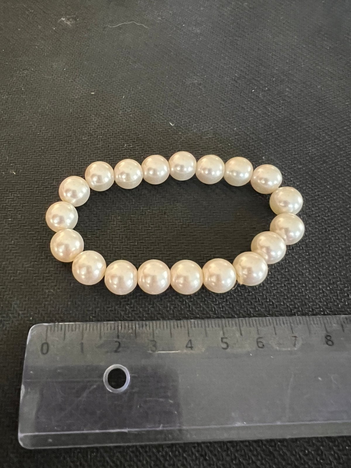 Parel armband, Ophalen of Verzenden, Zo goed als nieuw, Beige