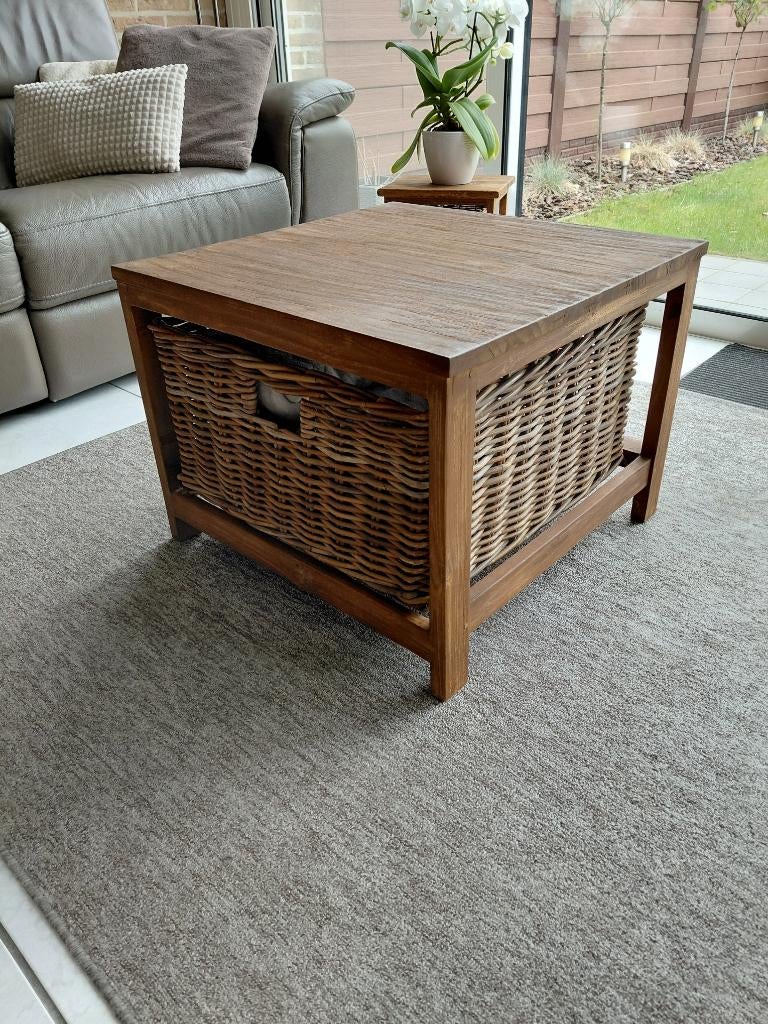 LANDELIJKE SALONTAFEL, Ophalen, 50 tot 100 cm, Vierkant, 50 tot 100 cm