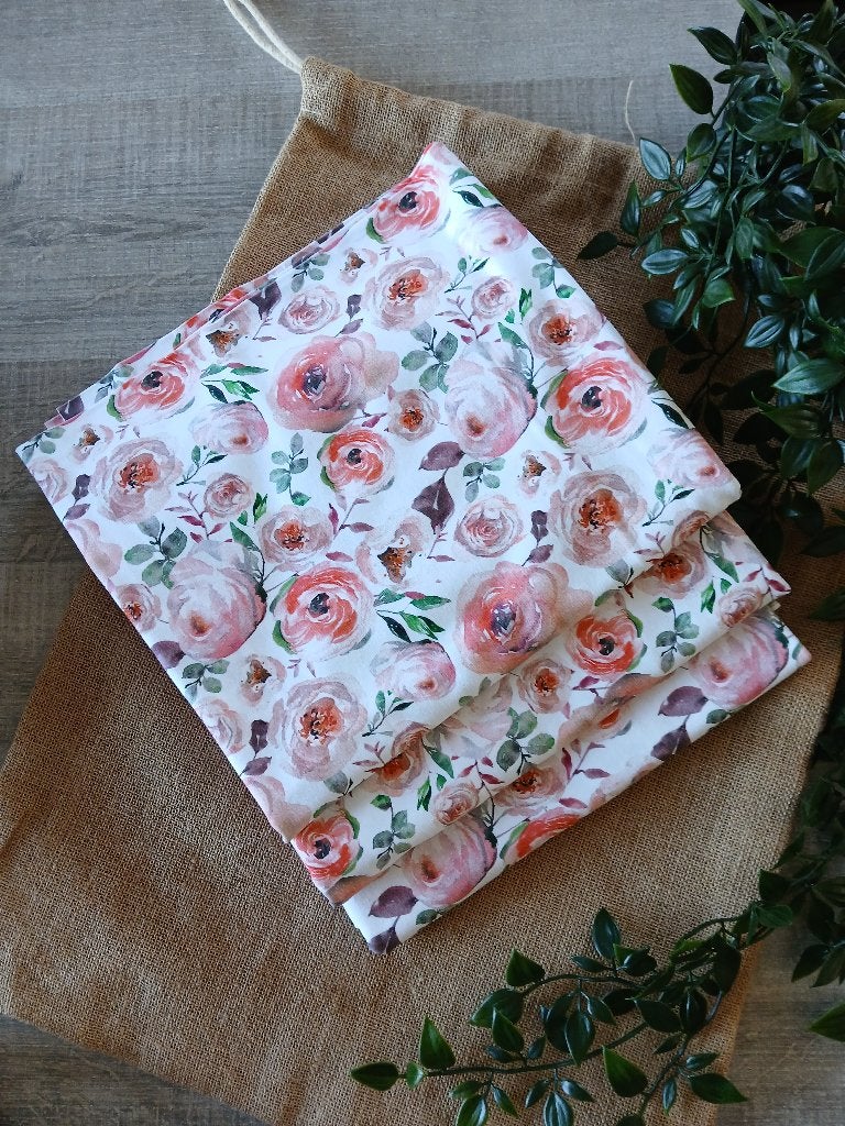 Laatste coupons jersey stoffen met bloemenprints., Overige kleuren, 120 cm of meer, Nieuw, Ophalen of Verzenden
