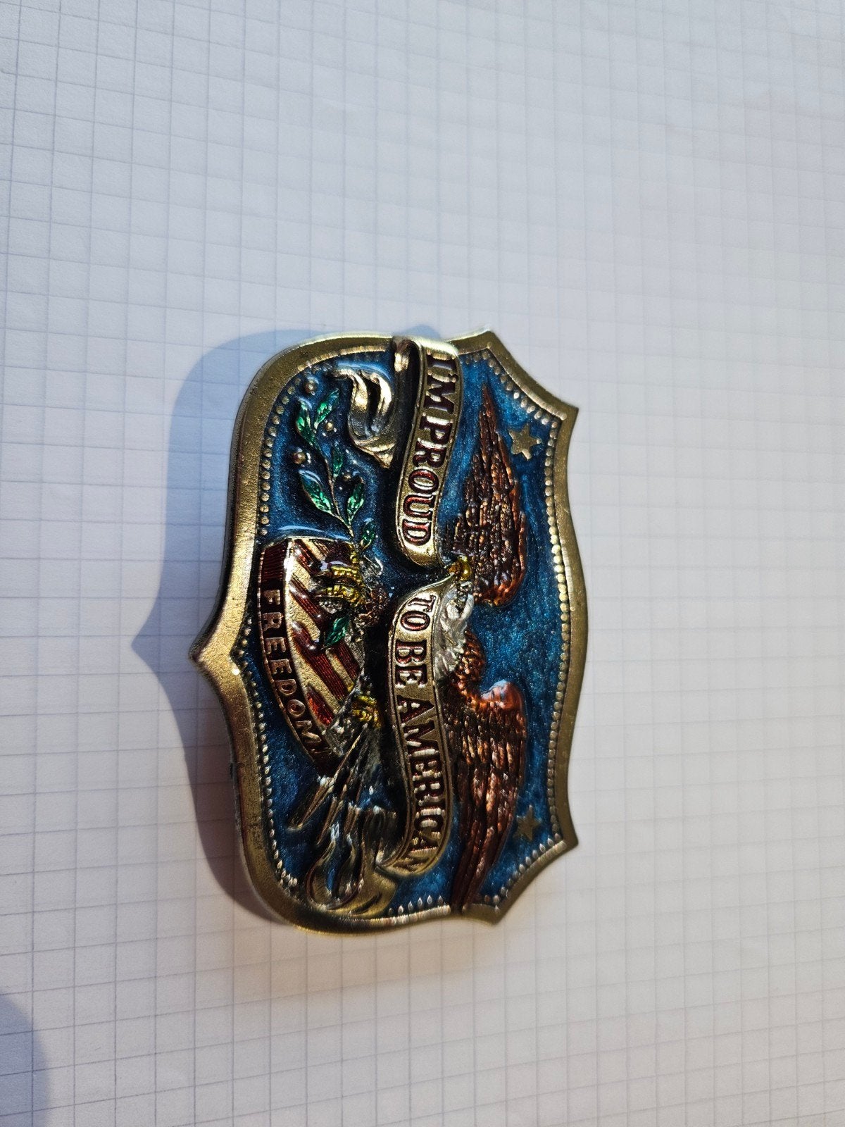 Vintage 1984 Riemgesp - I'm Proud To Be American, Ophalen of Verzenden, Nieuw