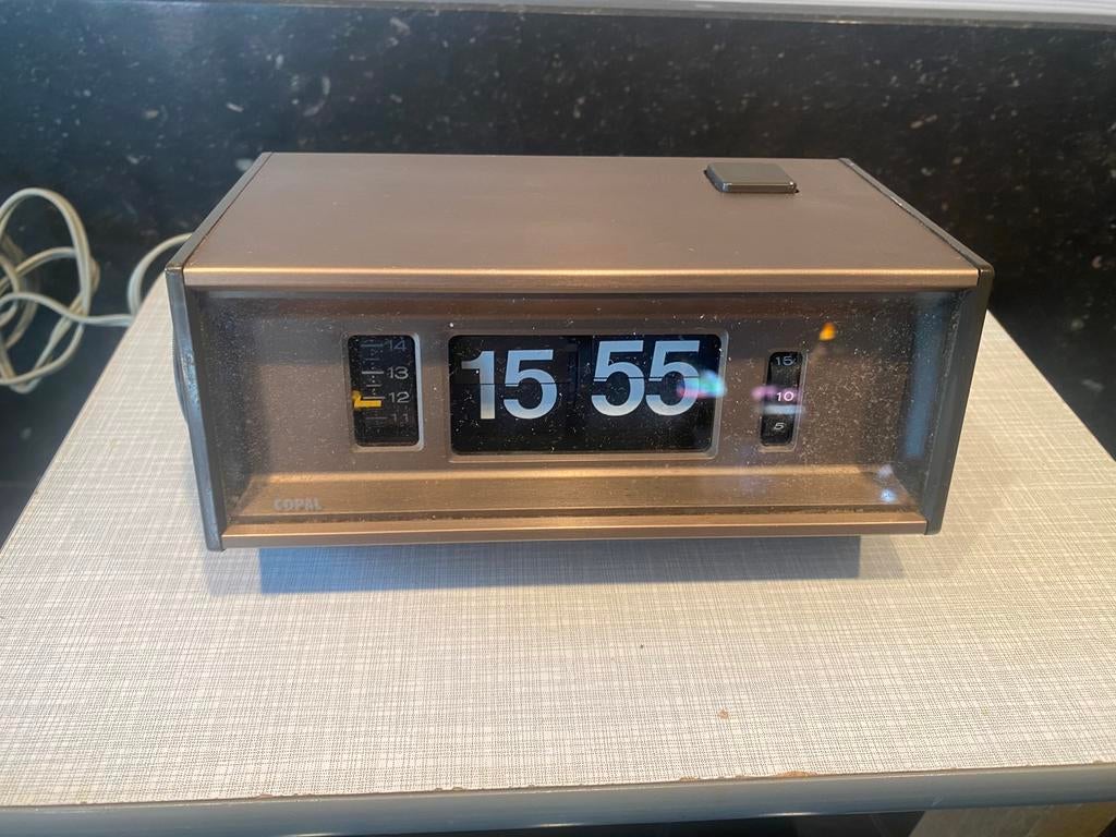 retro vintage design COPAL flip-clok 702 BRONZE, Enlèvement ou Envoi, Autres types