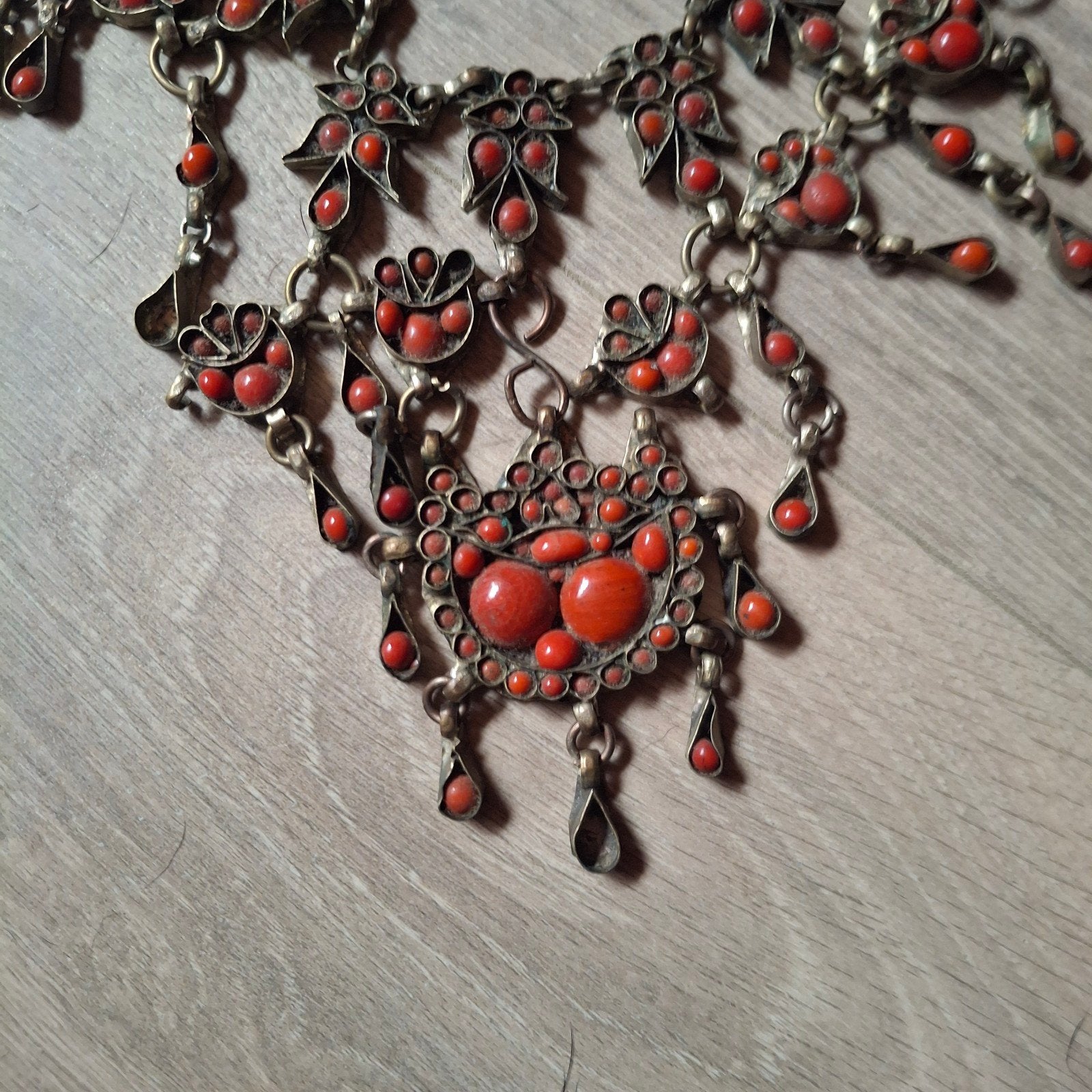 Antieke Tibetaanse halsketting... rood koraal, Antiek en Kunst, Ophalen of Verzenden