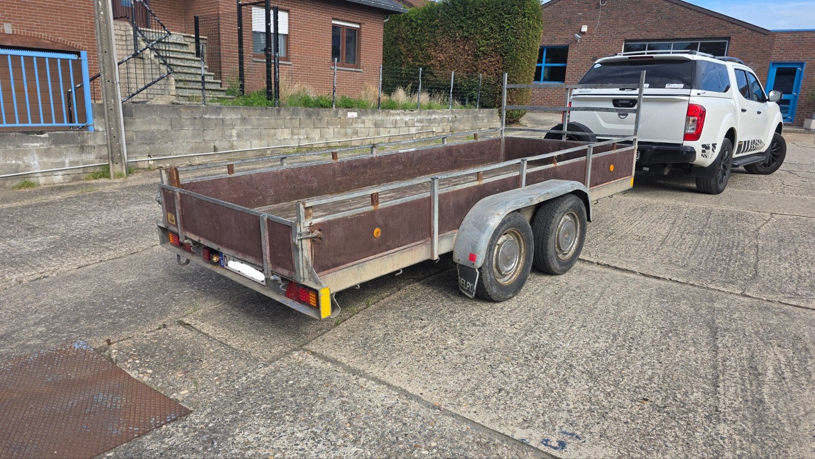 Remorque Helpo double essieux MMA 2.000kgs, Enlèvement, Utilisé