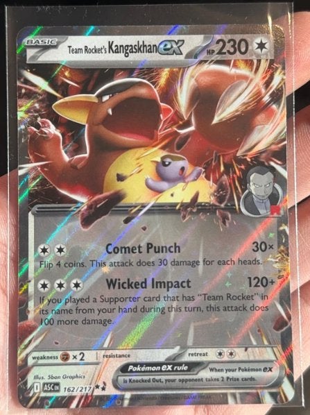 Pokémon: Team Rocket’s Kangaskhan EX 162/217 ASC, Ophalen, Zo goed als nieuw, Losse kaart
