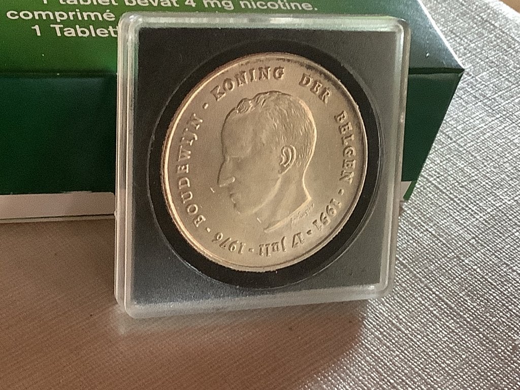 250 Frank Boudewijn 1976, Postzegels en Munten, Munten | België, Zilver, Ophalen of Verzenden, Losse munt, Zilver