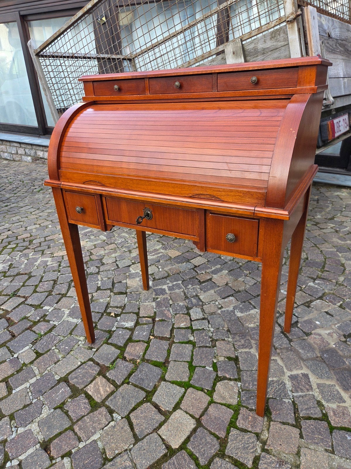 Prachtig houten cilinderbureau in Louis XVI-stijl, Ophalen