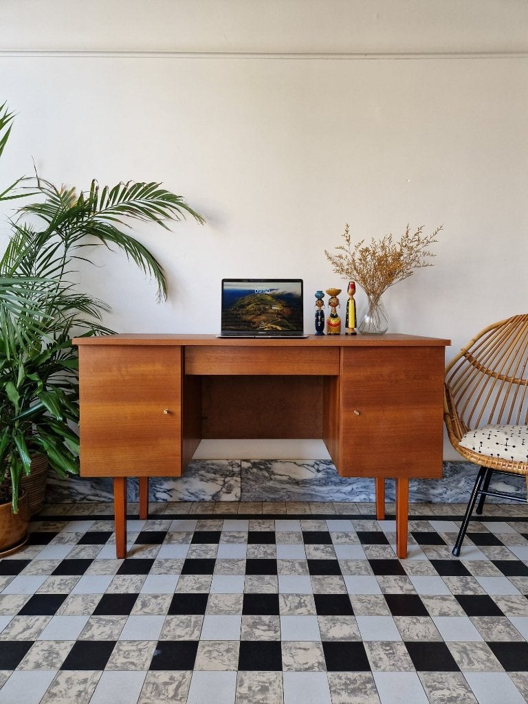 Vintage midcentury bureau | thuiswerkplek | retro, Vintage, Enlèvement, Utilisé, Bois