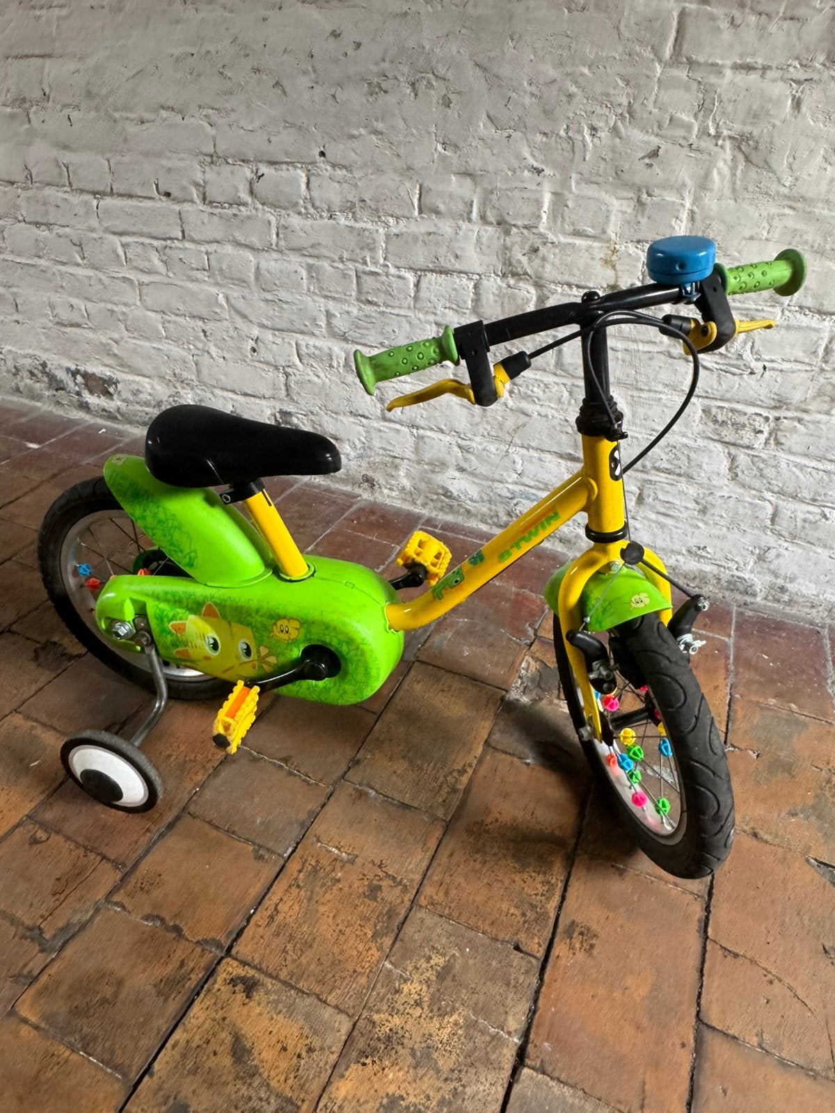 BTWIN DINOSAUR 500 14 inch kinderfiets, Ophalen, Zijwieltjes, Velgrem, Minder dan 16 inch