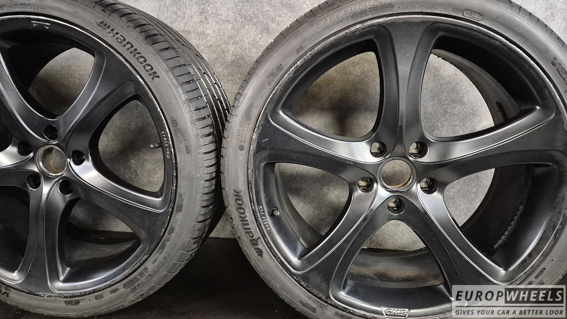 22 inch Porsche velgen Cayenne 92A zomerbanden zwart, Auto-onderdelen, Banden en Velgen, Gebruikt, 295 mm, -, -