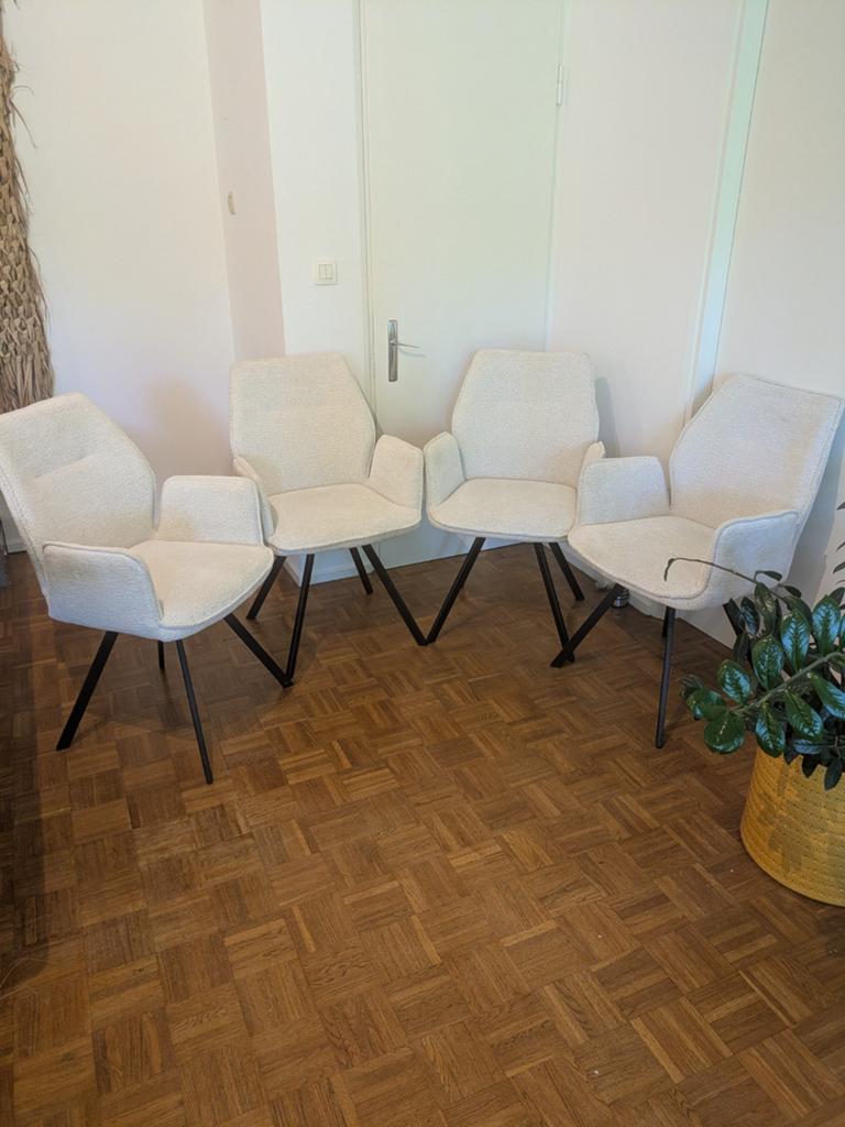 4 chaises fauteuils de salle à manger, Enlèvement, Comme neuf, 4 à 6 chaises