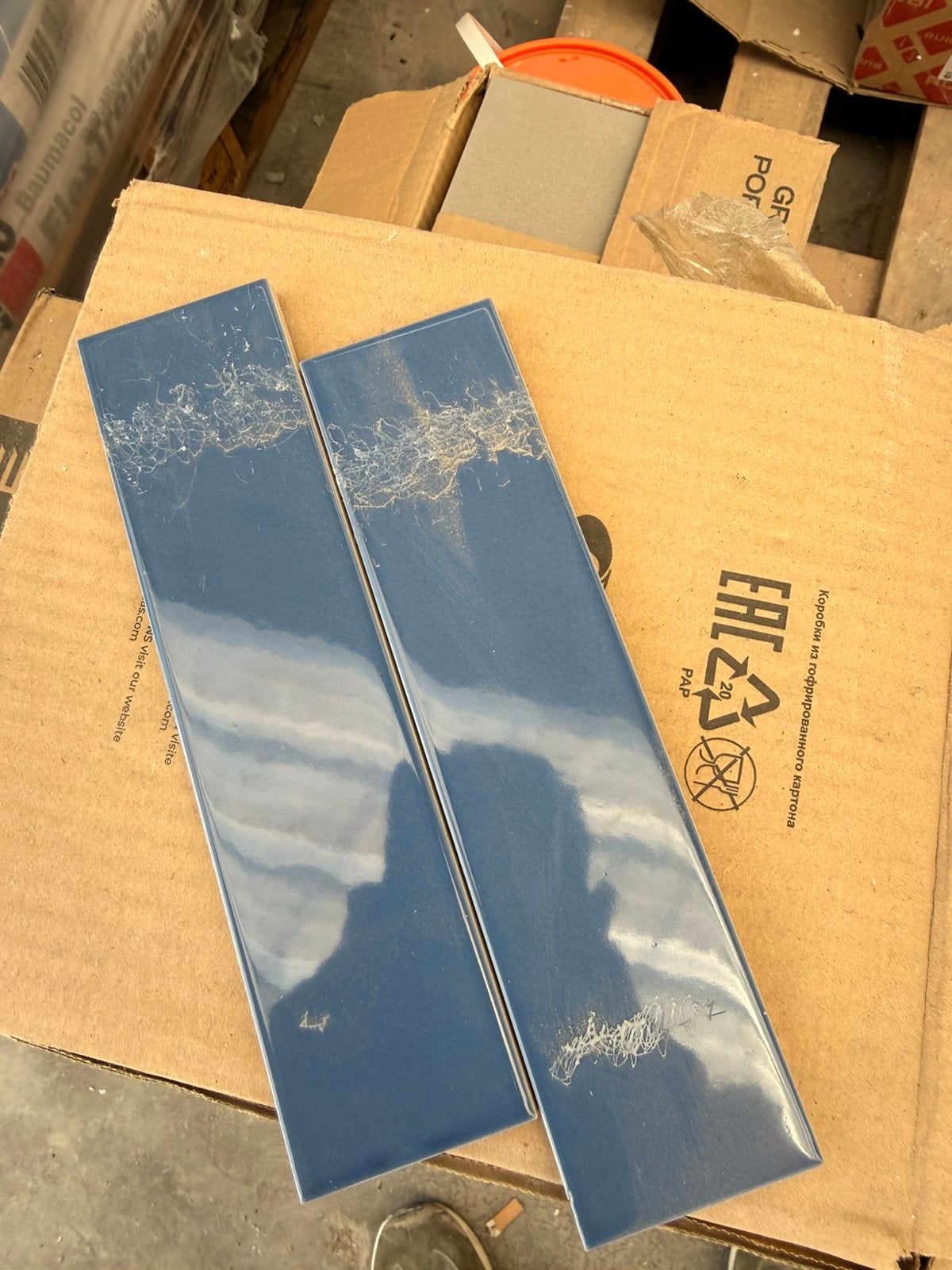 5x20 blauwe tegels, Moins de 20 cm, Céramique, Enlèvement, Moins de 20 cm