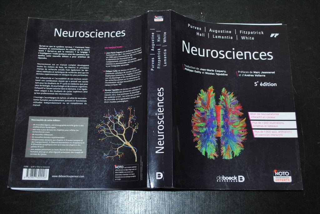 NEUROSCIENCES PURVES AUGUSTINE HALL DE BOECK 5è EDITION 2015, Livres, Enlèvement ou Envoi, Utilisé, Autres niveaux, PURVES AUGUSTINE HALL...