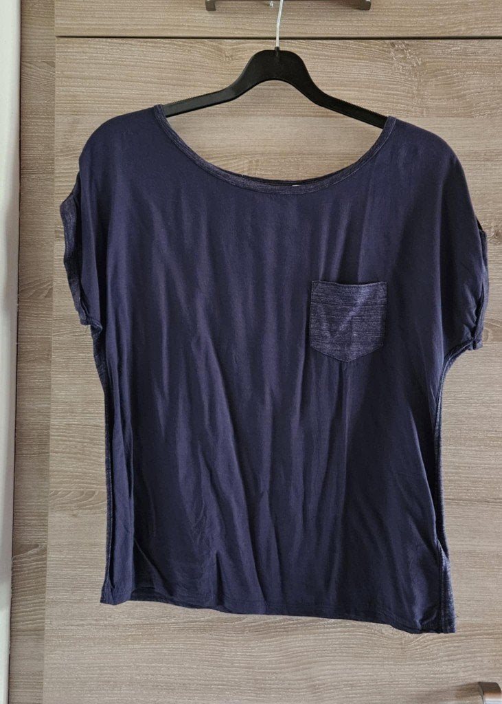 T-shirt blouse H&M bleu/gris taille M, Maat 38/40 (M), H&M, Blauw, Ophalen of Verzenden
