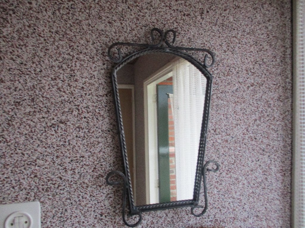 wandspiegel met metalen frame wand spiegel, Ophalen of Verzenden, Zo goed als nieuw
