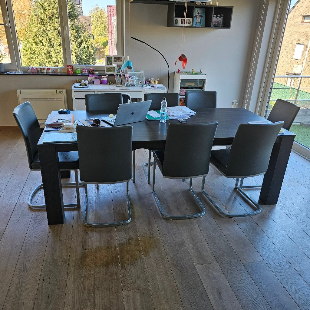 Eettafel + 8 stoelen in perfecte staat aan 75,00, Ophalen, Zo goed als nieuw, Modern, 8 stoelen of meer