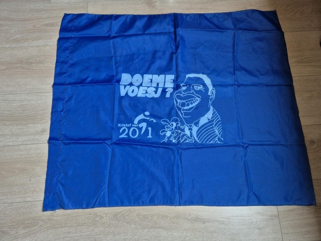 Carnaval Aalst vlag kandidaat prins Kristof 2011, Diversen, Vlaggen en Wimpels, Ophalen of Verzenden