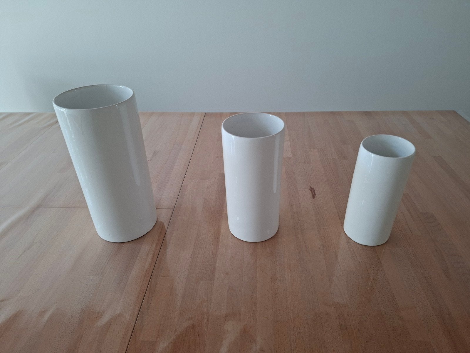 3 witte stenen vazen, Maison & Meubles, Enlèvement, Utilisé, Blanc, Pierre/céramique
