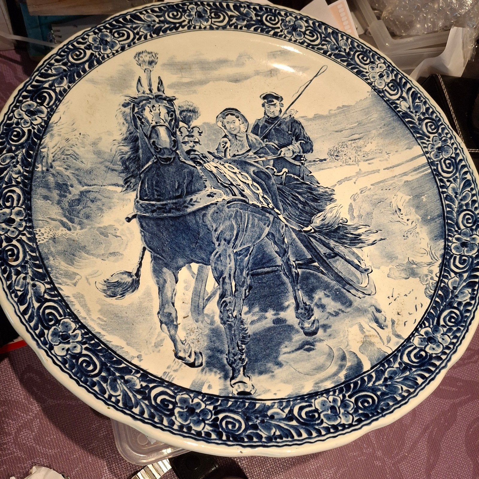 Plat mural Delfts blauw Boch Belgique, Antiquités & Art, Enlèvement ou Envoi